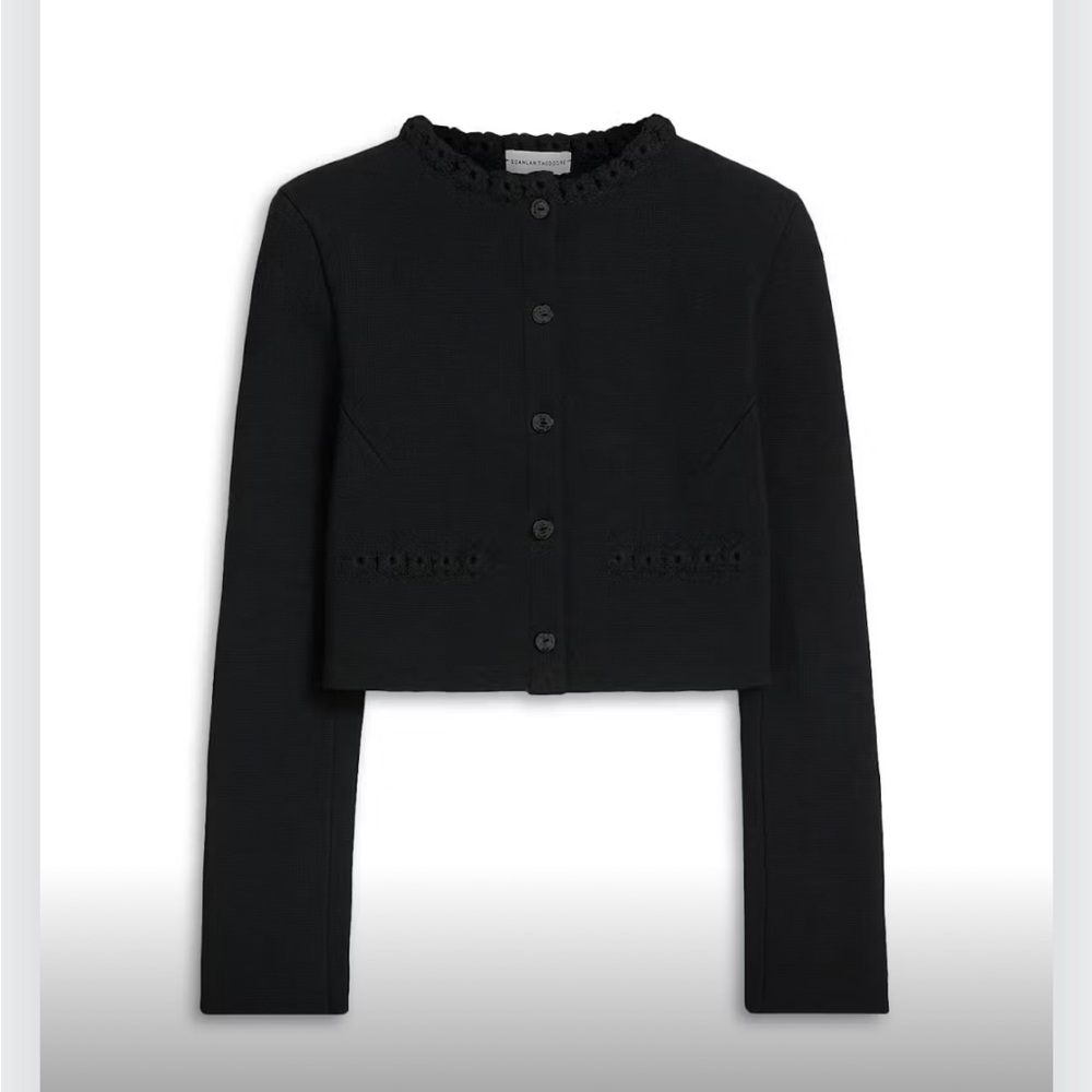 Crepe Knit Daisy crop jacket